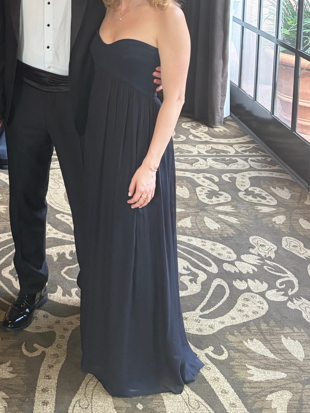 Diane Von Furstenberg Strapless Navy Dress